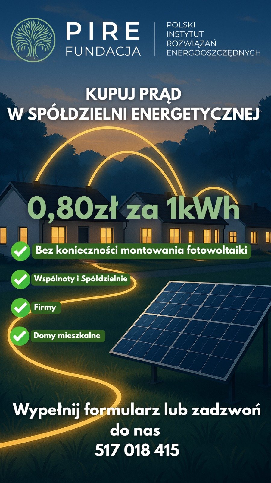 Spółdzielnie energetyczne ! Dołącz za darmo ! Poznaj warunki , skontaktuj się z nami !